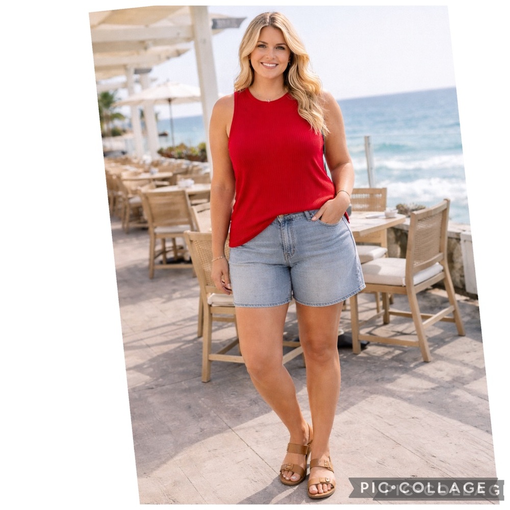 AVA & VIV COTTON SLEEVELESS KNIT RED